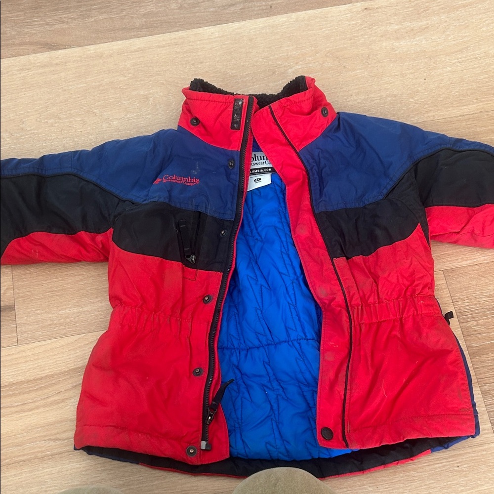 Columbia Kids Red, Blue & Black Colorblock Puffer Jacket